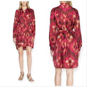 Ulla Johnson Jude shibori-printed silk dress, Size 6, Wild Rose, New with tag